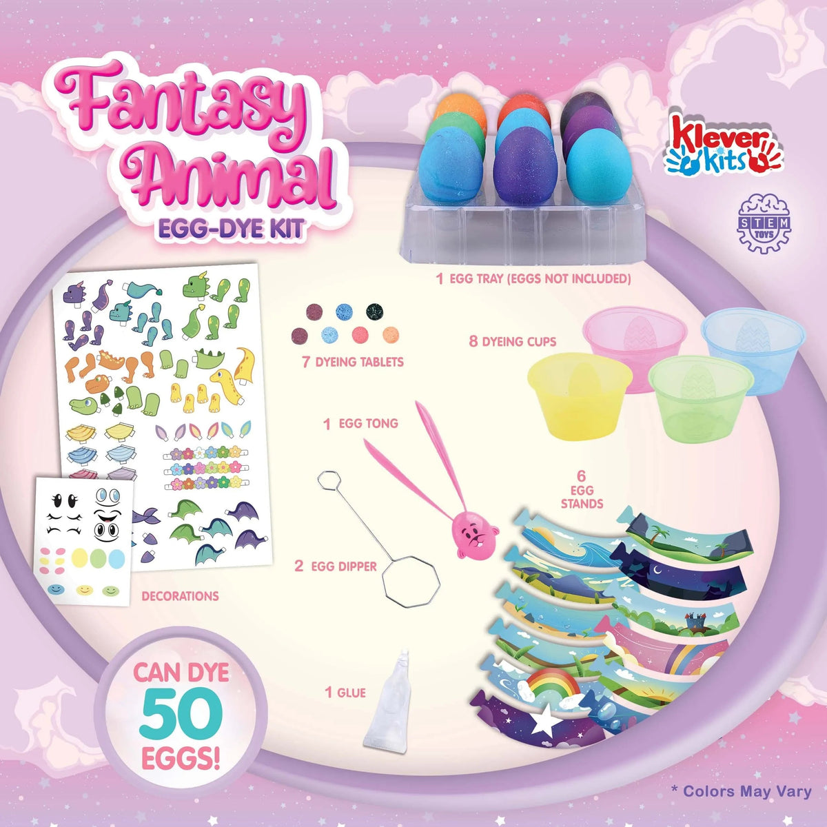 27-Piece DIY Fantasy Animal Easter Egg Decorating Kit