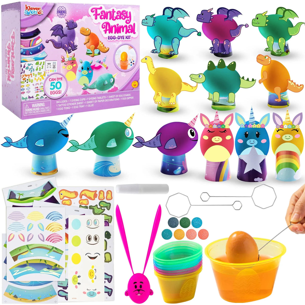 27-Piece DIY Fantasy Animal Easter Egg Decorating Kit