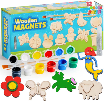 12 Wooden Magnets - Klever Kits