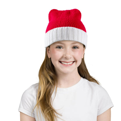 Cozy Kids Knit Christmas Beanie with Pom Poms