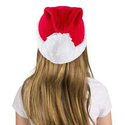 Cozy Kids Knit Christmas Beanie with Pom Poms