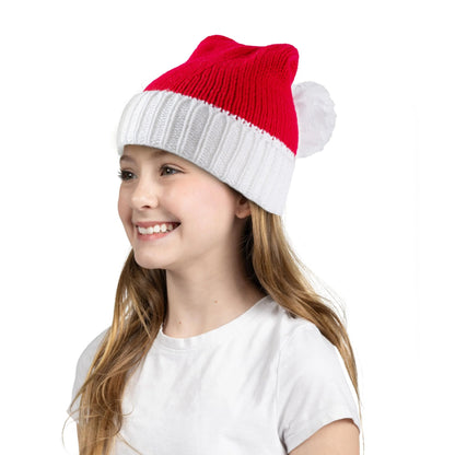 Cozy Kids Knit Christmas Beanie with Pom Poms