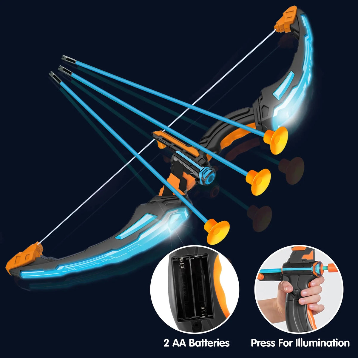 Kids LED Bow and Arrow Light-Up Archery Toy Set