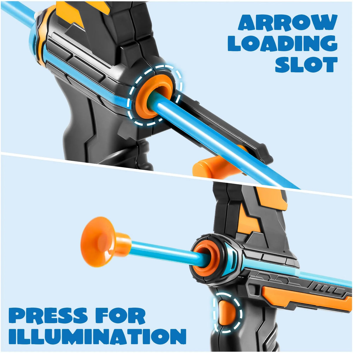 Kids LED Bow and Arrow Light-Up Archery Toy Set