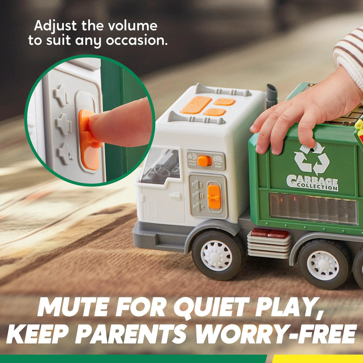LED Garbage Truck Toy Set with Lights and Sounds