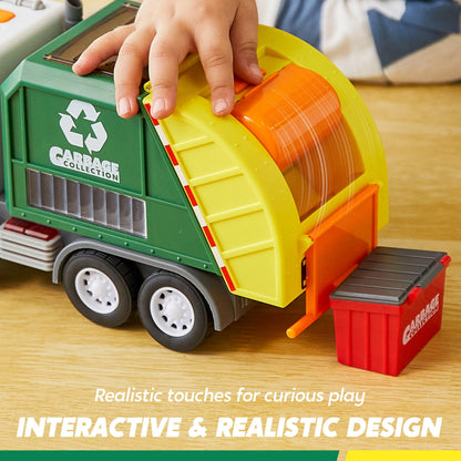 LED Garbage Truck Toy Set with Lights and Sounds