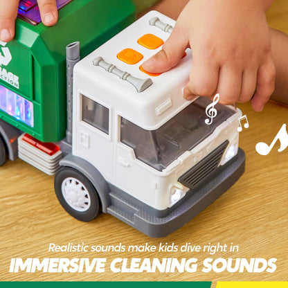 LED Garbage Truck Toy Set with Lights and Sounds