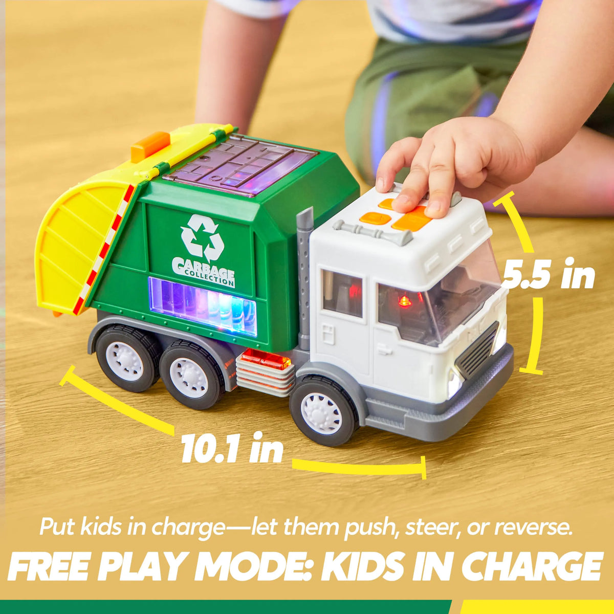 LED Garbage Truck Toy Set with Lights and Sounds