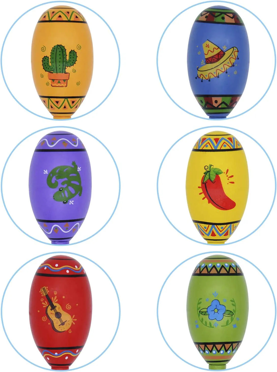 Mini Wooden Fiesta Maracas - Set of 24