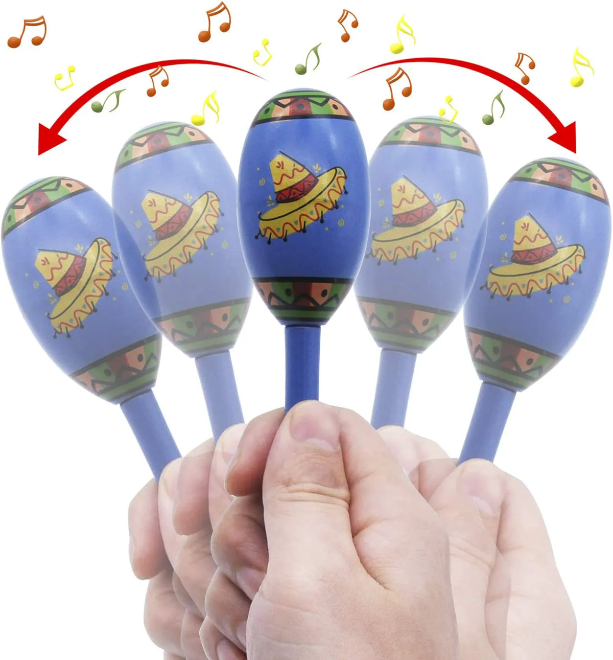 Mini Wooden Fiesta Maracas - Set of 24