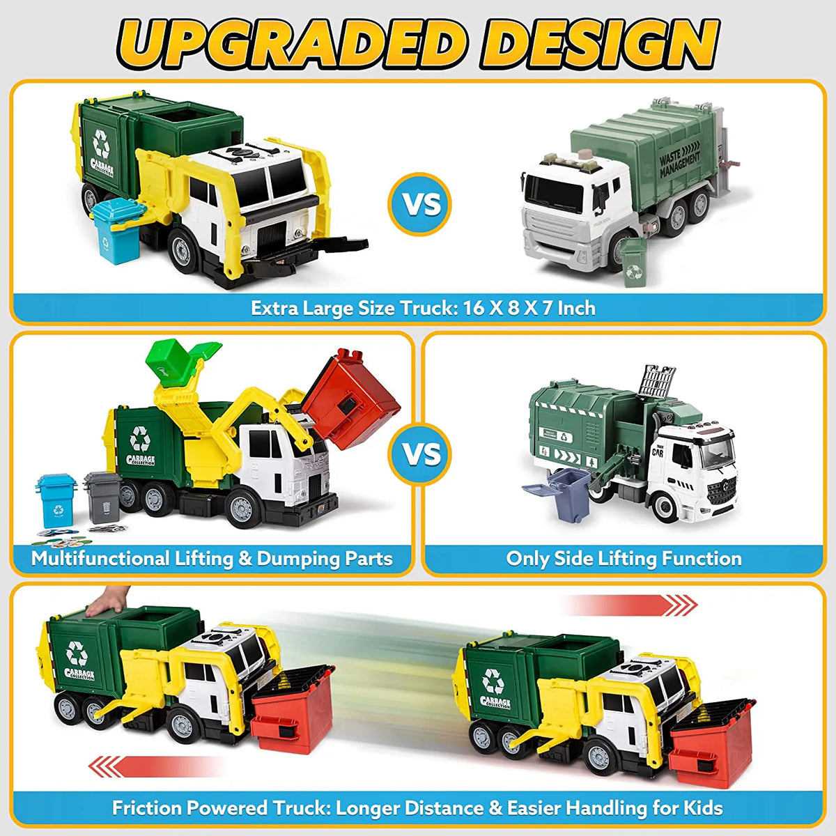 PLAY-ACT Large Garbage Truck Toy