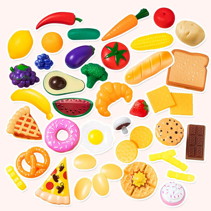50-Piece Plastic Play Food Set