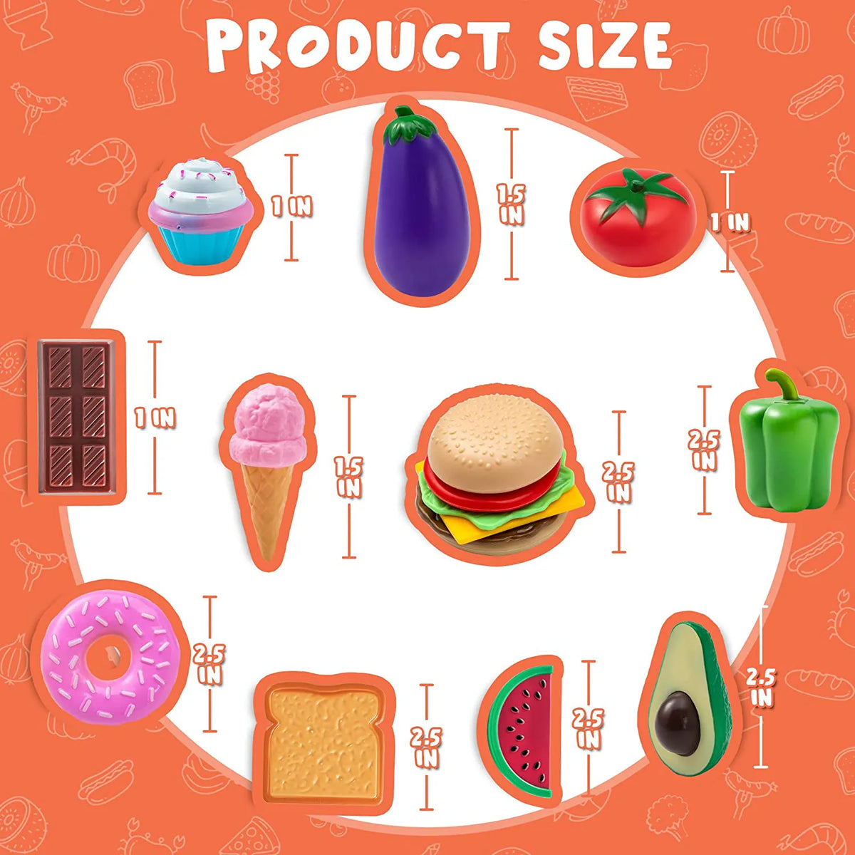 50-Piece Plastic Play Food Set