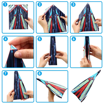 28-Piece Paper Plane with Parachute Toy Set for Kids