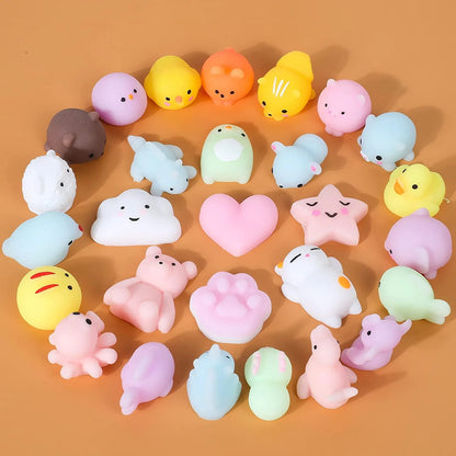 28-Pack Mochi Squishy Toys with Valentine's Day Cards for Classroom Exchange