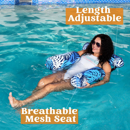 Inflatable Pool Floats with Plant Pattern Lounge Chairs for Adults