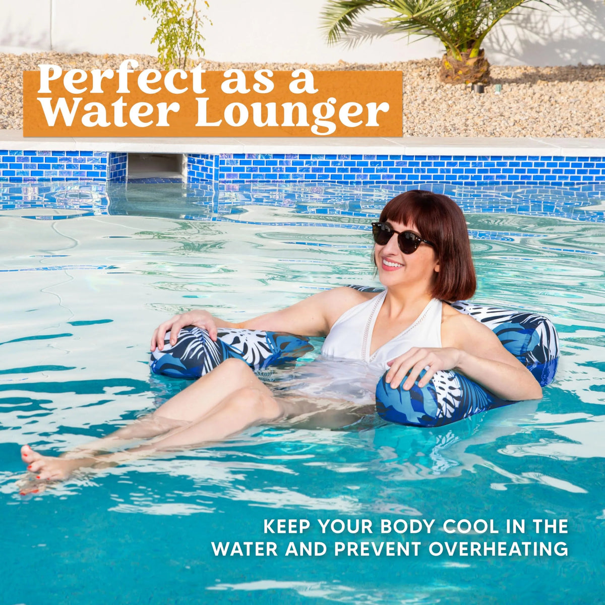 Inflatable Pool Floats with Plant Pattern Lounge Chairs for Adults