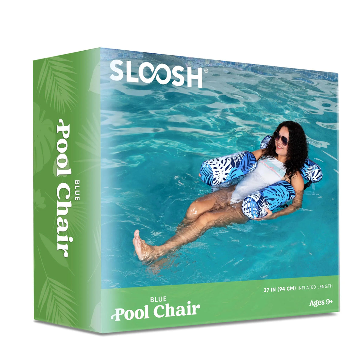 Inflatable Pool Floats with Plant Pattern Lounge Chairs for Adults