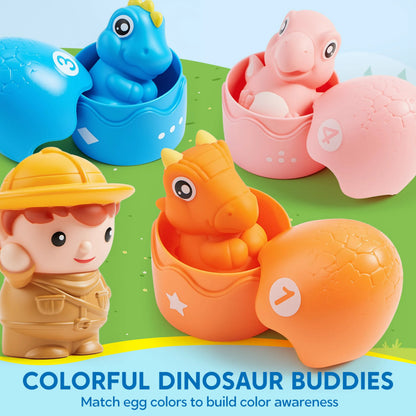 Montessori Dinosaur Number Train Toy - Counting, Matching & Sorting Learning Toy with 9 Dinosaurs for Toddlers 1-3 Years