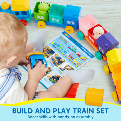 Montessori Farm Number Train Toy - Counting, Matching & Sorting with 9 Farm Animals for Toddlers 1-3