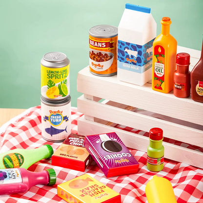 Play Food Grocery Cans, 30 Pieces