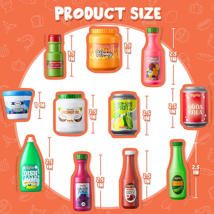 Play Food Grocery Cans, 30 Pieces