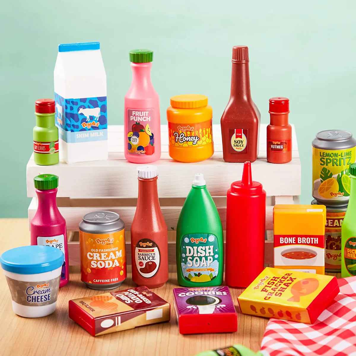 Play Food Grocery Cans, 30 Pieces