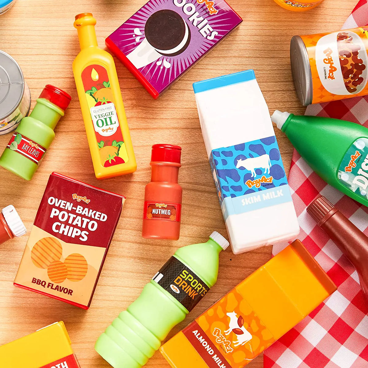 Play Food Grocery Cans, 30 Pieces