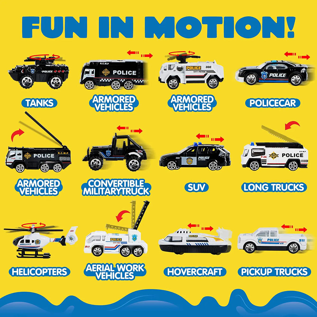 25-in-1 Police Carrier Truck Toy Set