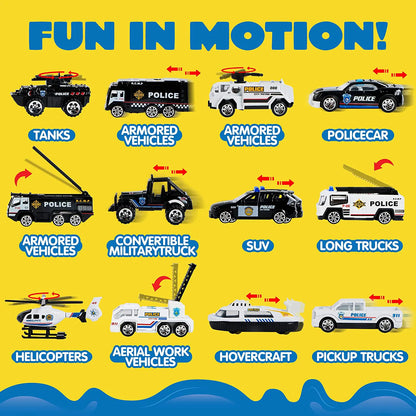 25-in-1 Police Carrier Truck Toy Set