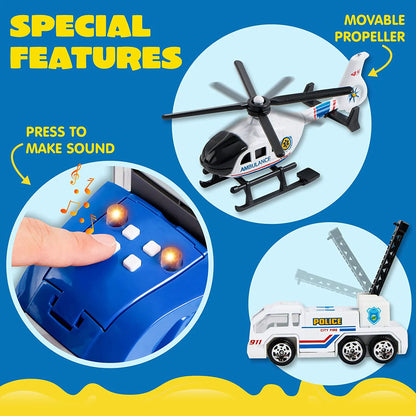 25-in-1 Police Carrier Truck Toy Set