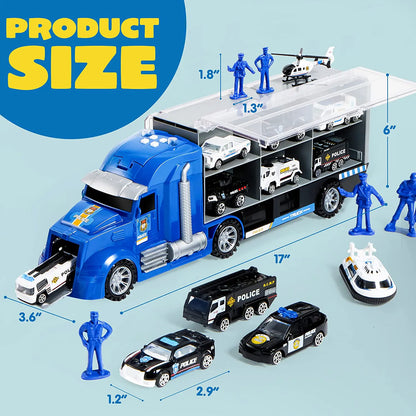 25-in-1 Police Carrier Truck Toy Set