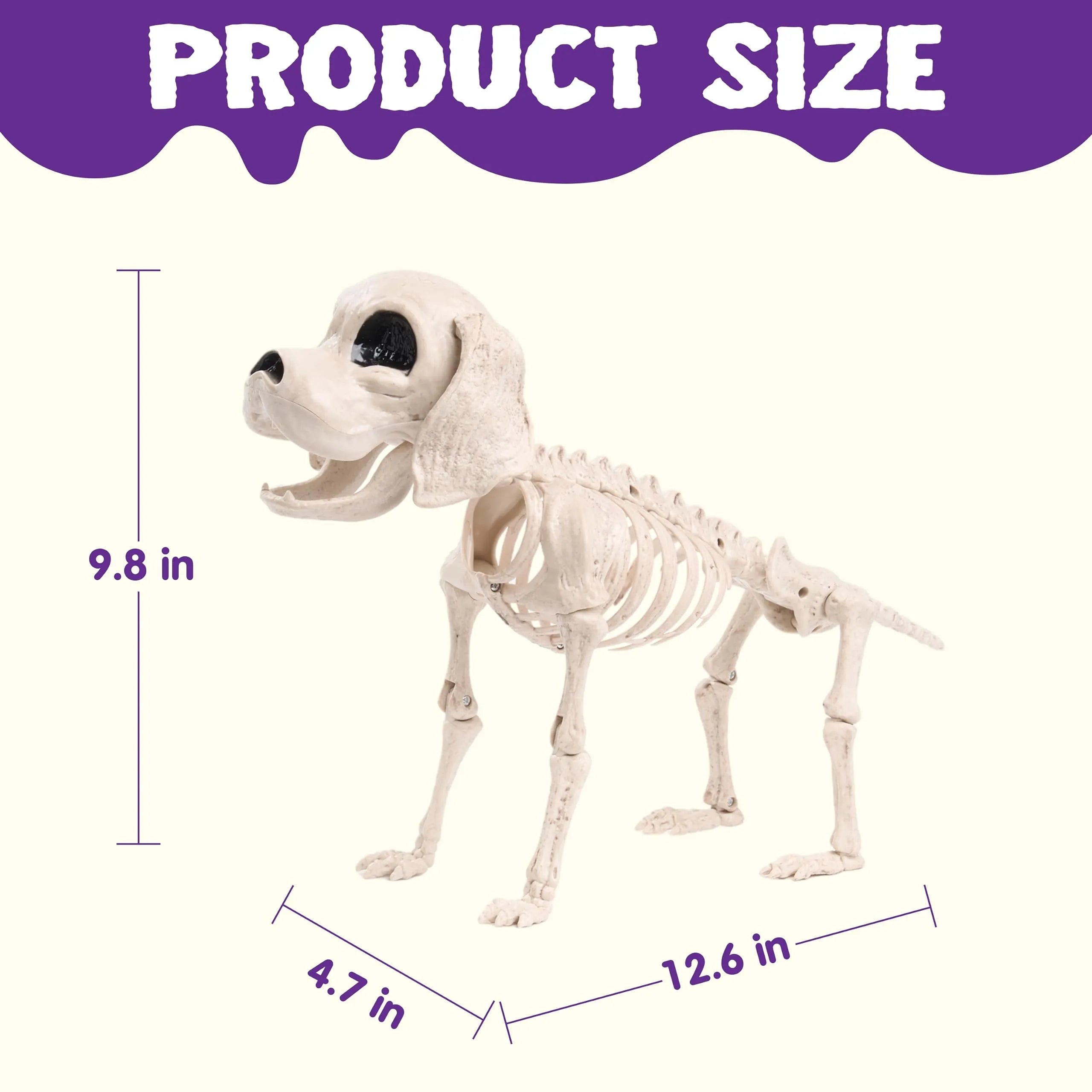 Posable Halloween Dog Skeleton - Full Body with Posable Joints - Skeleton Puppy