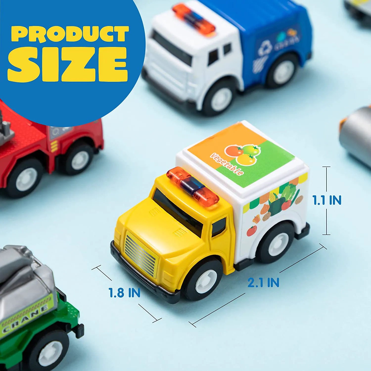 18-Piece Pull-Back City Cars and Trucks Toy Set