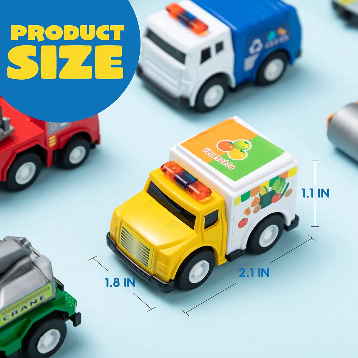 18-Piece Pull-Back City Cars and Trucks Toy Set