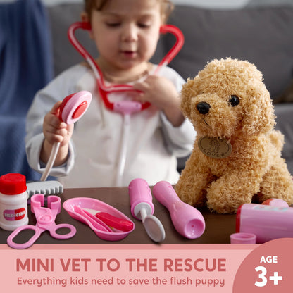 SYNCFUN 22-Piece Doctor & Veterinarian Playset for Kids