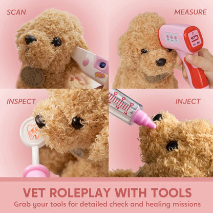 SYNCFUN 22-Piece Doctor & Veterinarian Playset for Kids