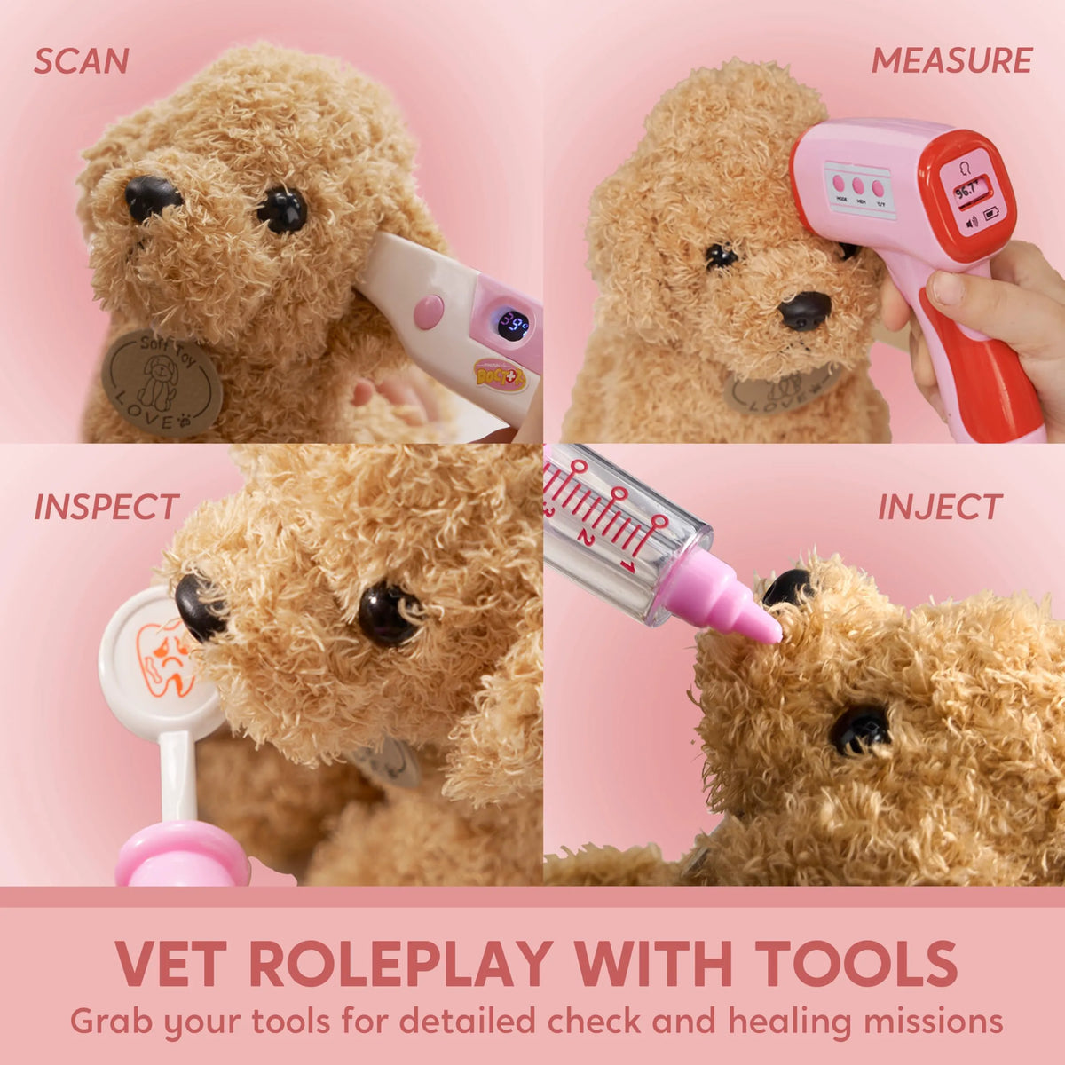 SYNCFUN 22-Piece Doctor & Veterinarian Playset for Kids