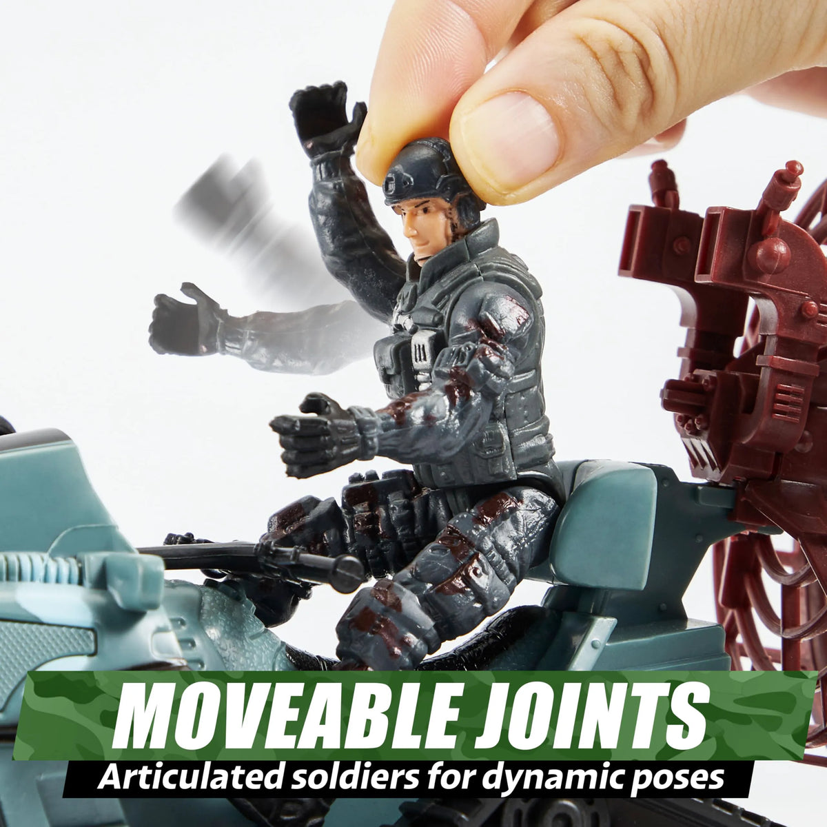 SYNCFUN Military Toy Set with Army Base, Vehicles & Action Figures