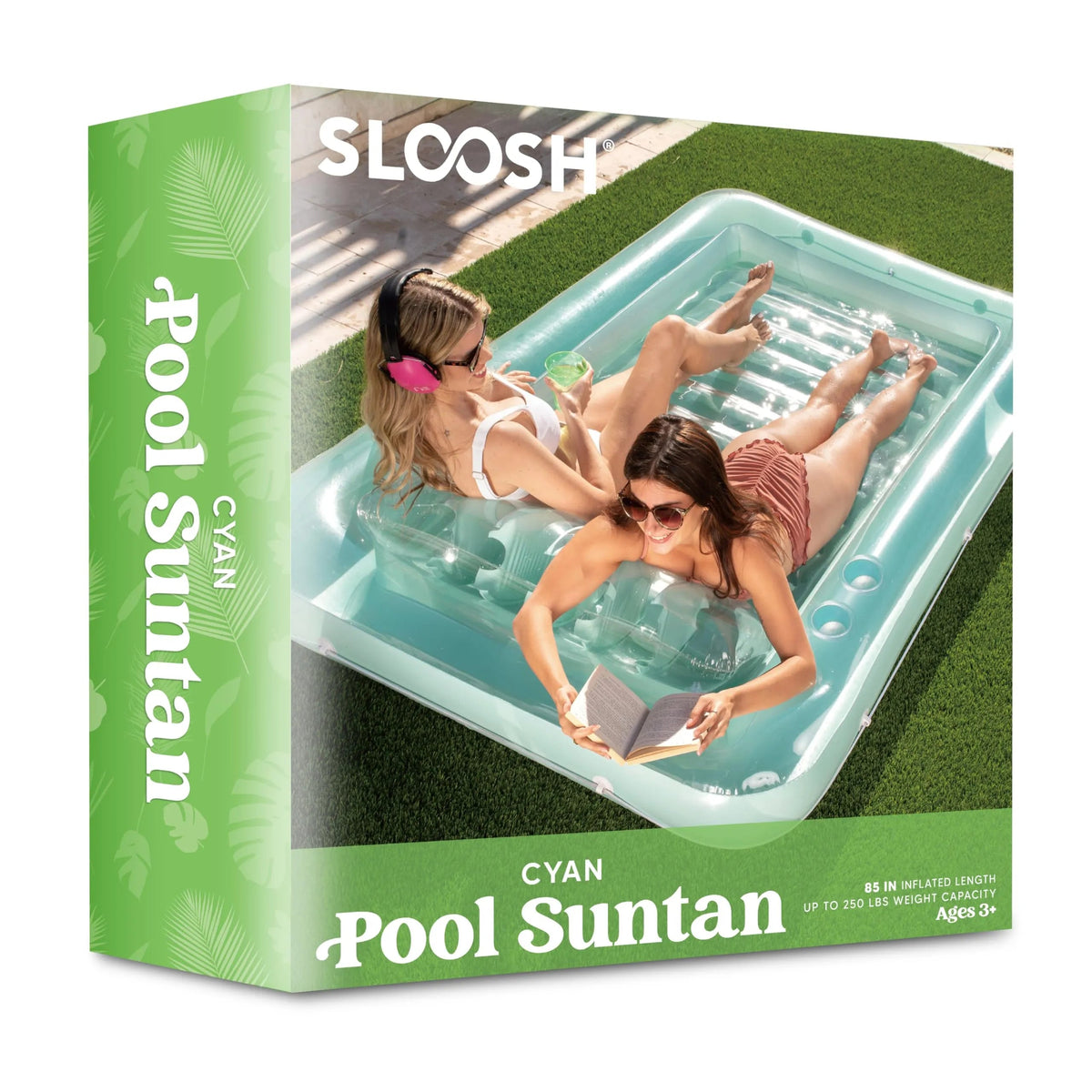 Sloosh-XL Inflatable Tanning Pool Lounge Float - 85" x 57" Extra Large Sun Tan Tub for Adults