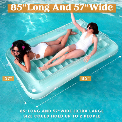 Sloosh-XL Inflatable Tanning Pool Lounge Float - 85" x 57" Extra Large Sun Tan Tub for Adults