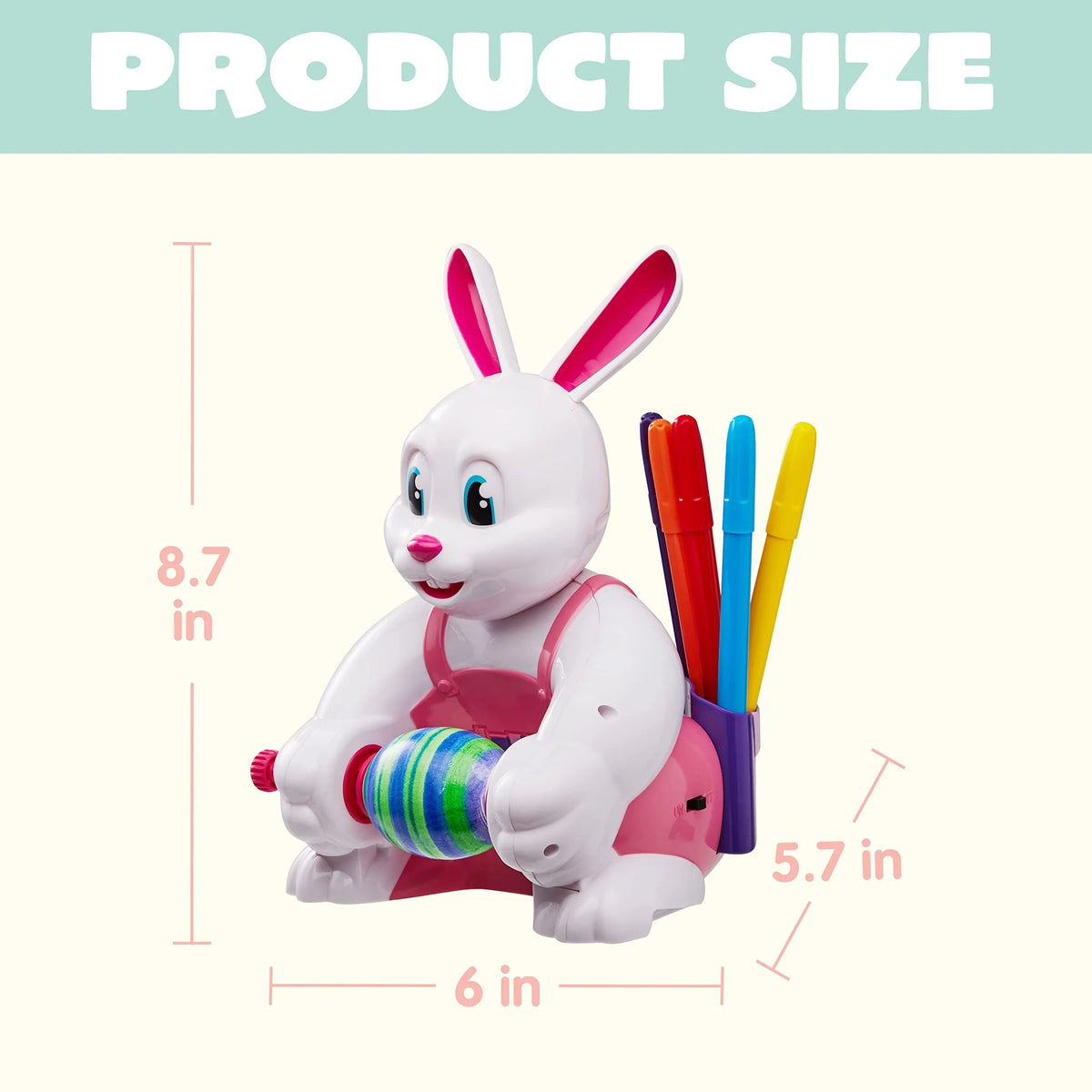 Pink Bunny Battery-Powered Egg Spinner Decorating Machine