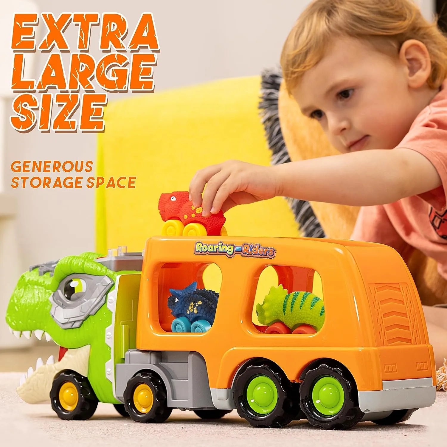 Toddler Dinosaur Truck with Music and Roaring Sound