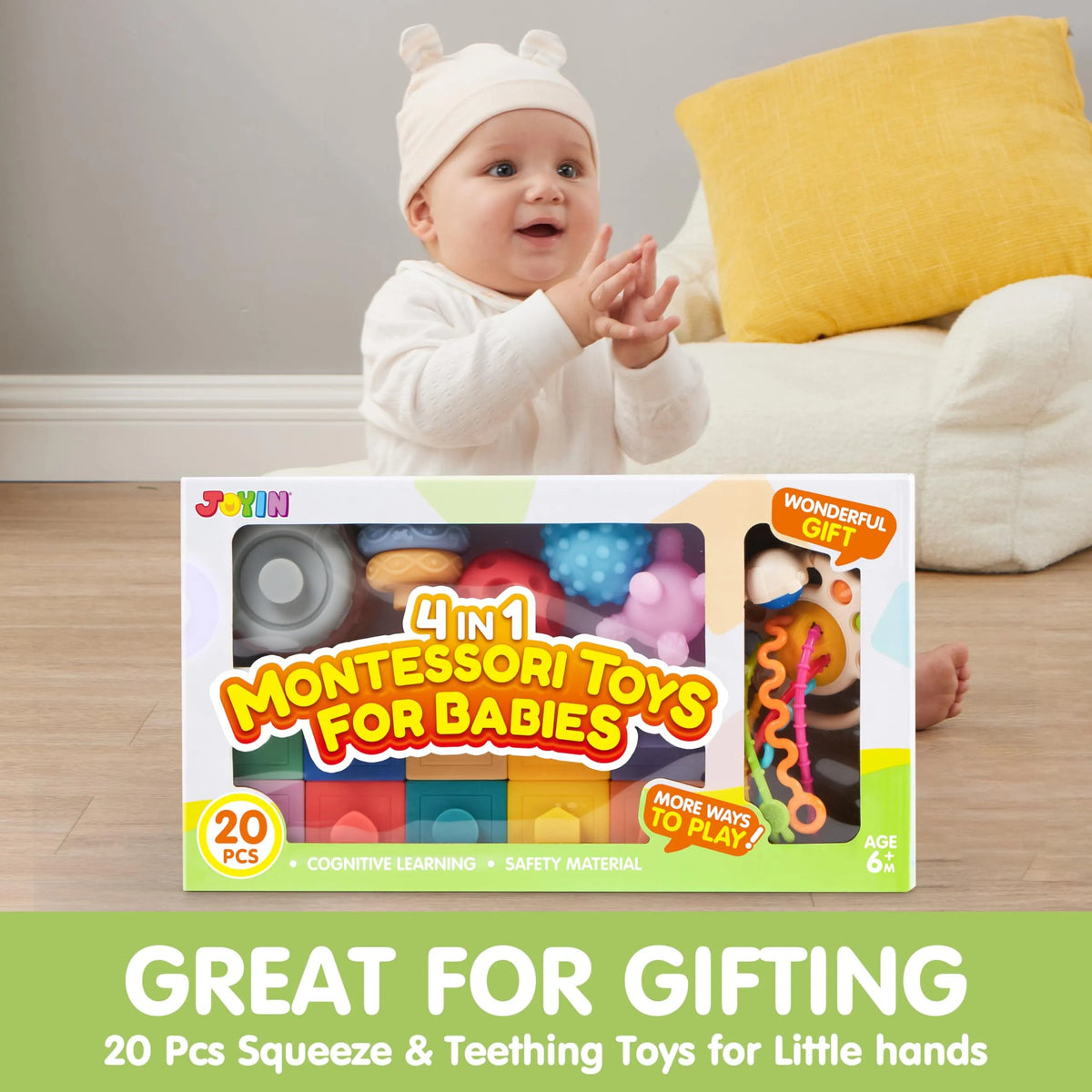 20-Piece Montessori Toys for Toddlers 6-12 Months