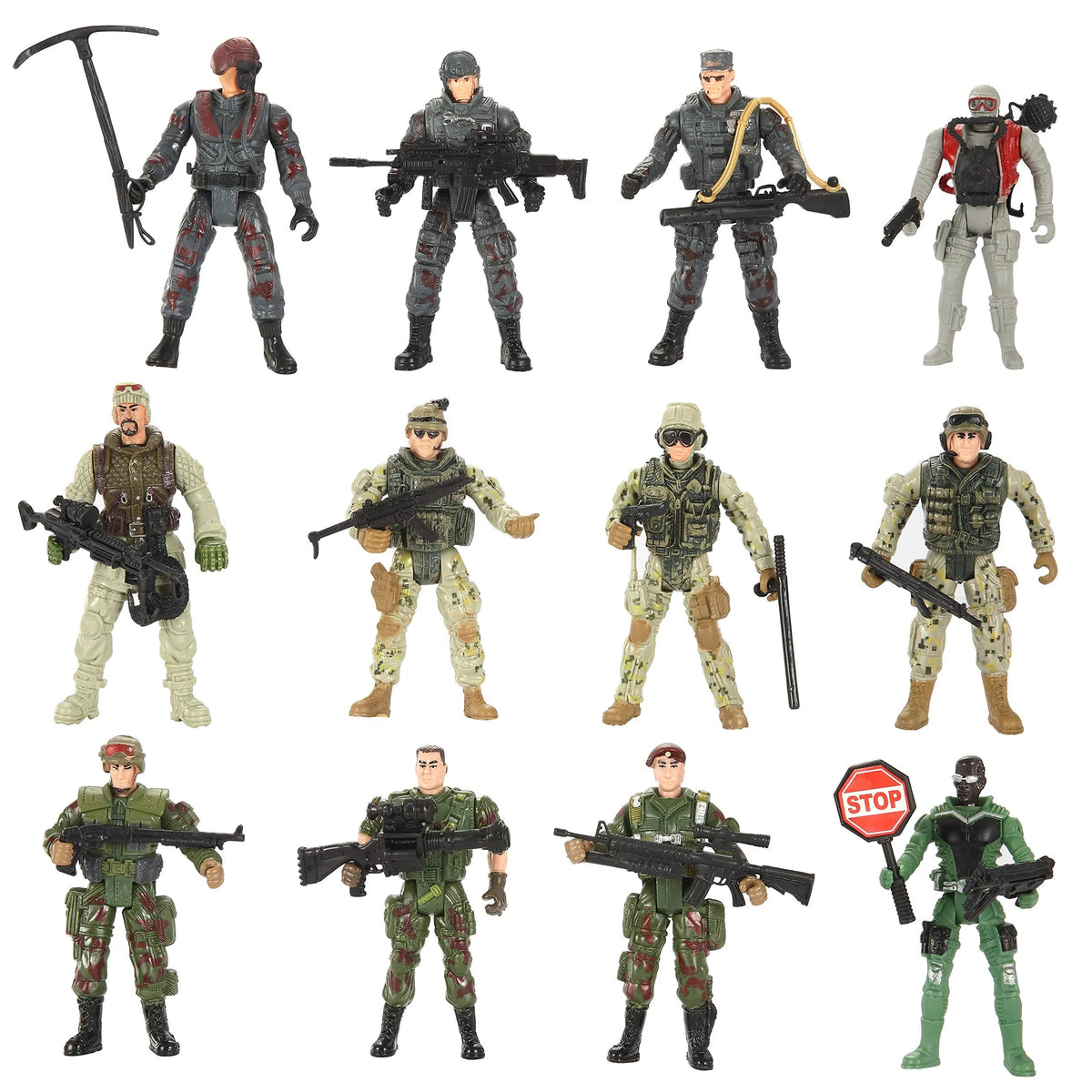 12Pcs Military Action Figure Valentines Cards for Kids Classroom Exchange Gifts