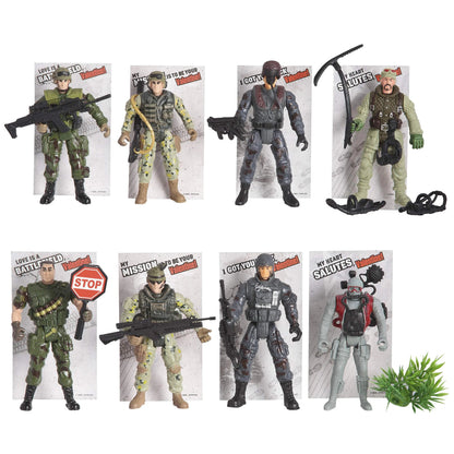 12Pcs Military Action Figure Valentines Cards for Kids Classroom Exchange Gifts