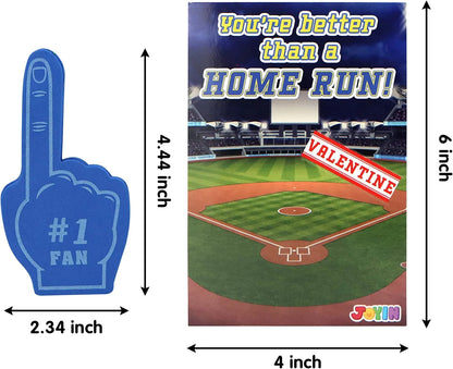 28 Foam Fingers with Valentine's Cards for Classroom Exchange