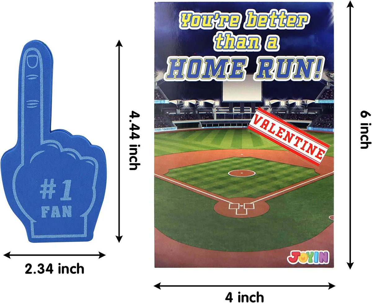 28 Foam Fingers with Valentine's Cards for Classroom Exchange