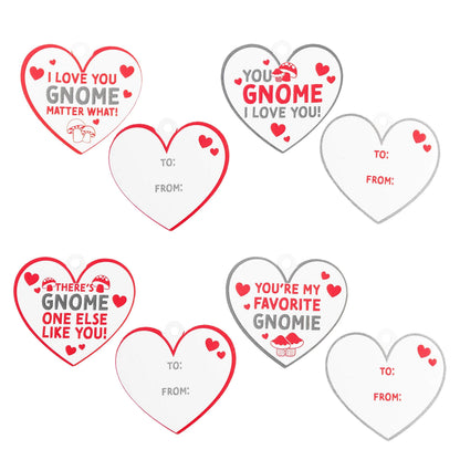 16 Gnome Valentine Cards with Plush Toys for Kids Classroom Exchange