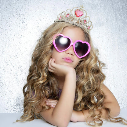 28 Pcs Valentine's Day Cards for Kids with Princess Crown Headbands